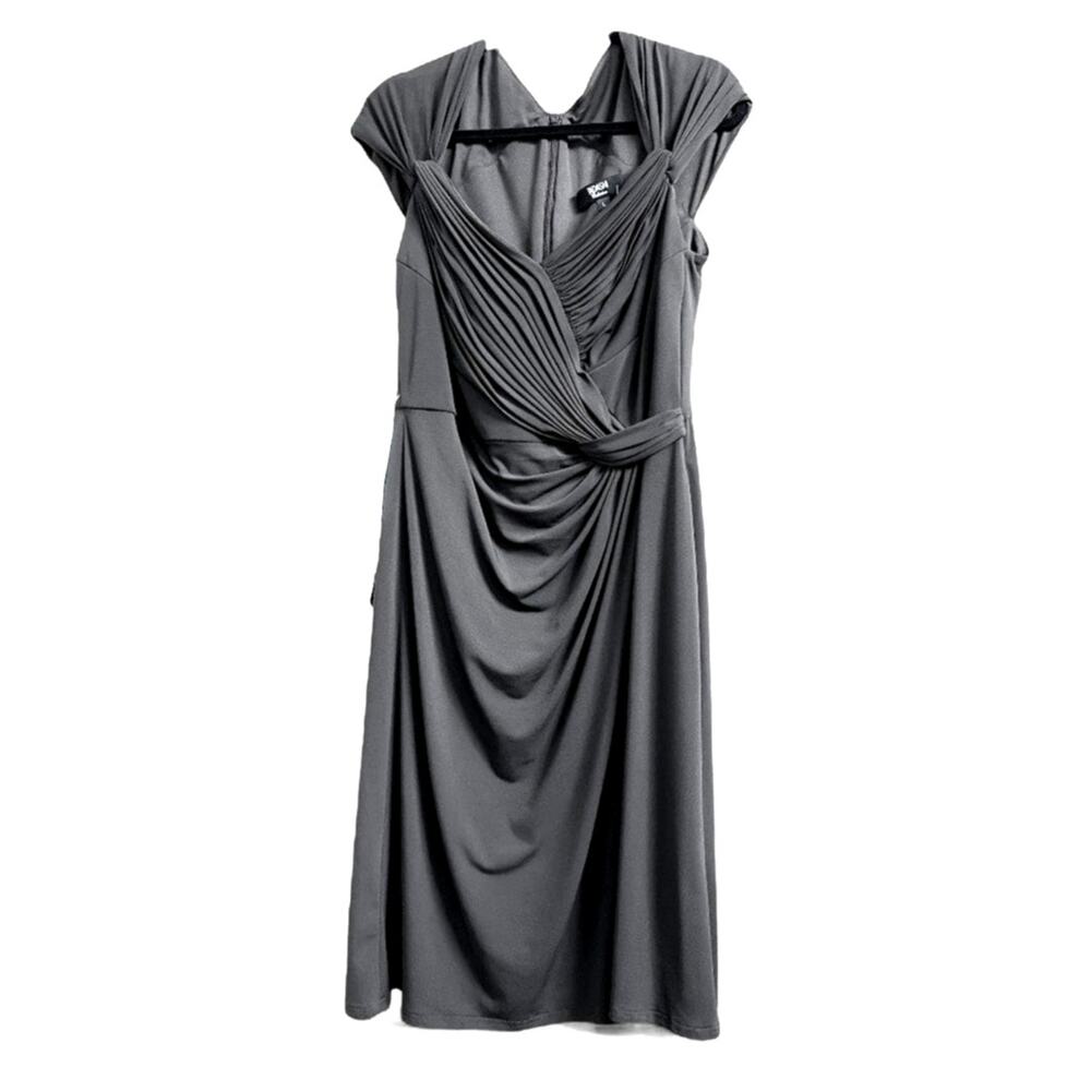 Tadashi Shoji Heart Neckline Cocktail Chocolate Brown Dress Size L